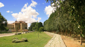 Monastery of the Order of Cluny in Carrión de los Condes in a sunny day during The Saint James Way by bike