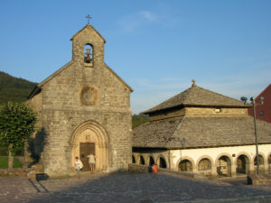 Capilla de Santiago and the well-known "silo de Carlomagno" in Roncesvalles