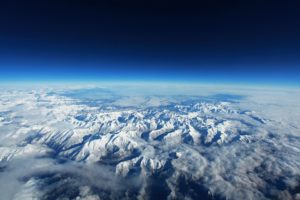 Aerial view of the Pyrennees mountains