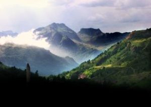 View of the Pyrenees during the french way, from Saint-Jean Pied de Port to Roncesvalles