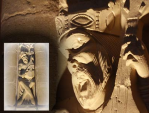 Detail of a capitel of the apse of the cathedral of Santo Domingo de la Calzada