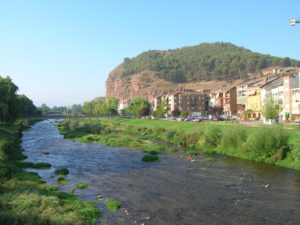 The river Najerilla and Nájera on its banks