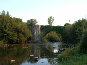 Puente de la rabia en el pueblo de Zubiri