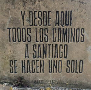 Base Of The Monument To The Pilgrim At The Entrance Of Puente La Reina