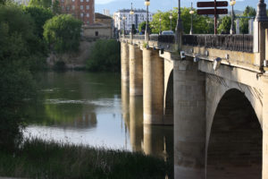 Stone bridge in the city of Logroño