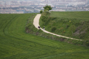 Salida de Pamplona por un sendero