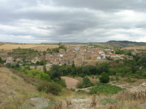 Sansol and Torres Del Río separated by a ravine in a cloudy day