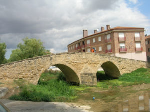 Villatuerta bridge doing the Saint James Way by bike