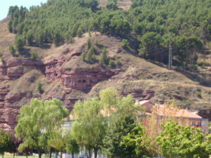 Caves on the vertical walls of land of Nájera