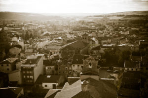 Foto antigua del pueblo de Belorado desde su castillo