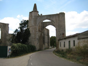 Portico of the old monastery of San Anton, with the road through which the road underneath