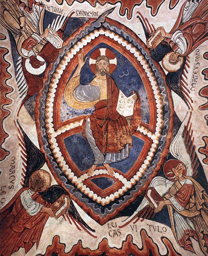 Pintura del Pantócrator en una de las Bóvedas del Panteón de los Reyes